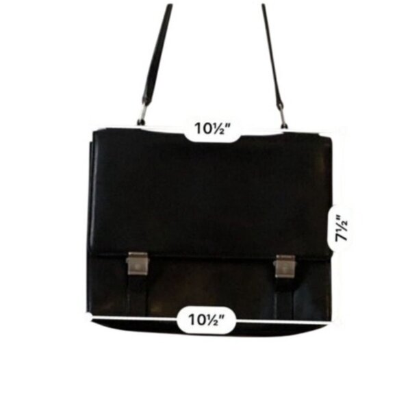 Mark Cross Black Leather Messenger Bag With Silver Hardware - Picture 12 of 12